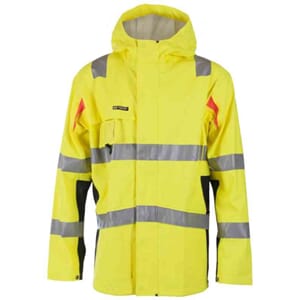 Bergset Regnjakke BS Gul/Svart HiVis kl.3