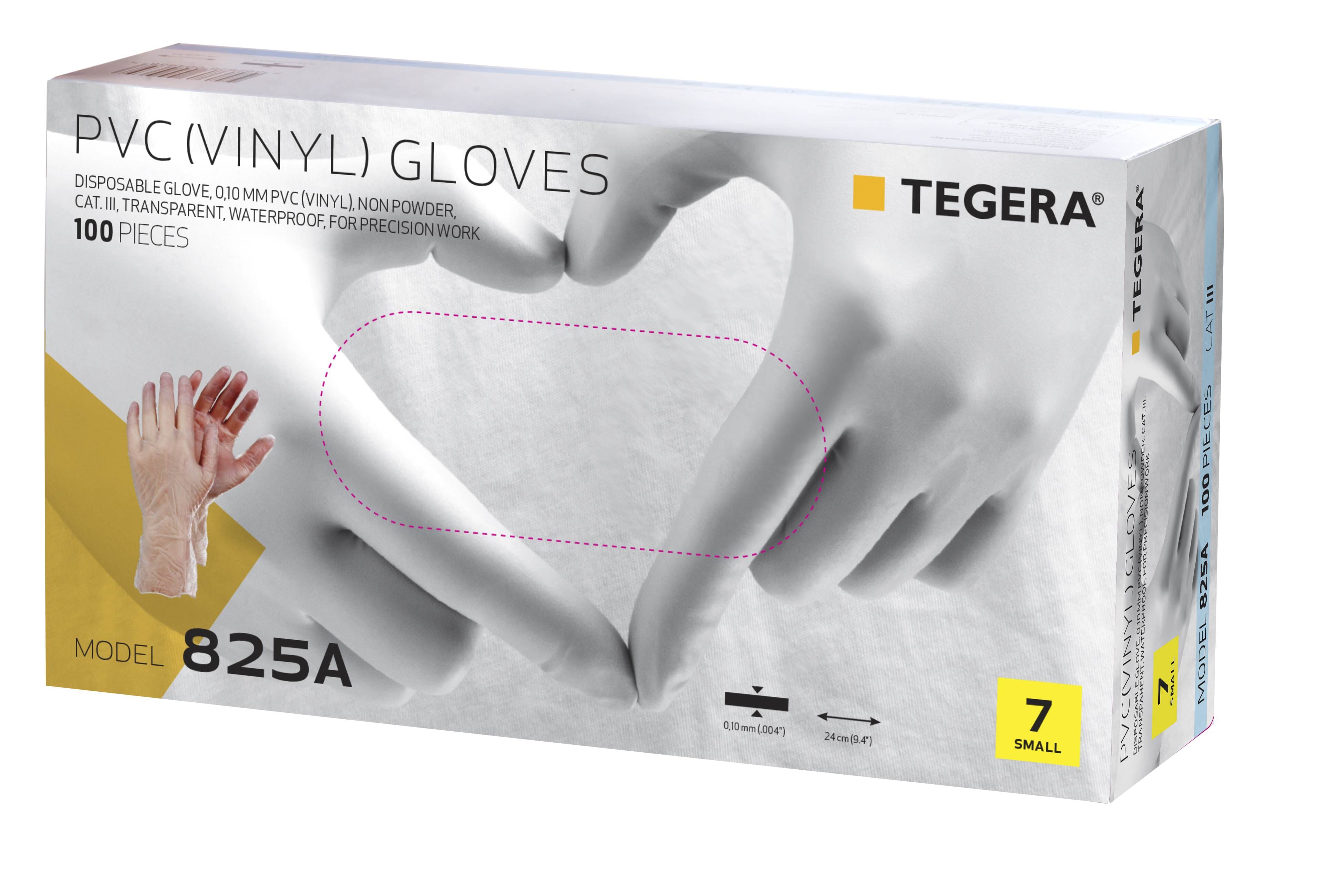 Tegera Engangshanske 825A PVC 100PK Str 9 - Fosse Bruk